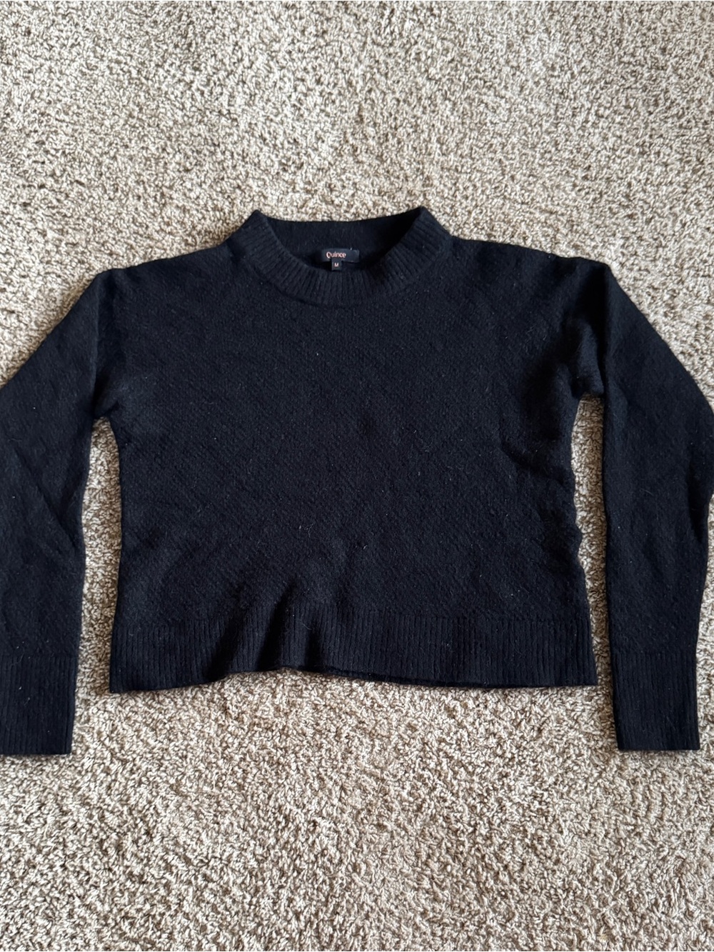 Quince Black Crewneck Sweater